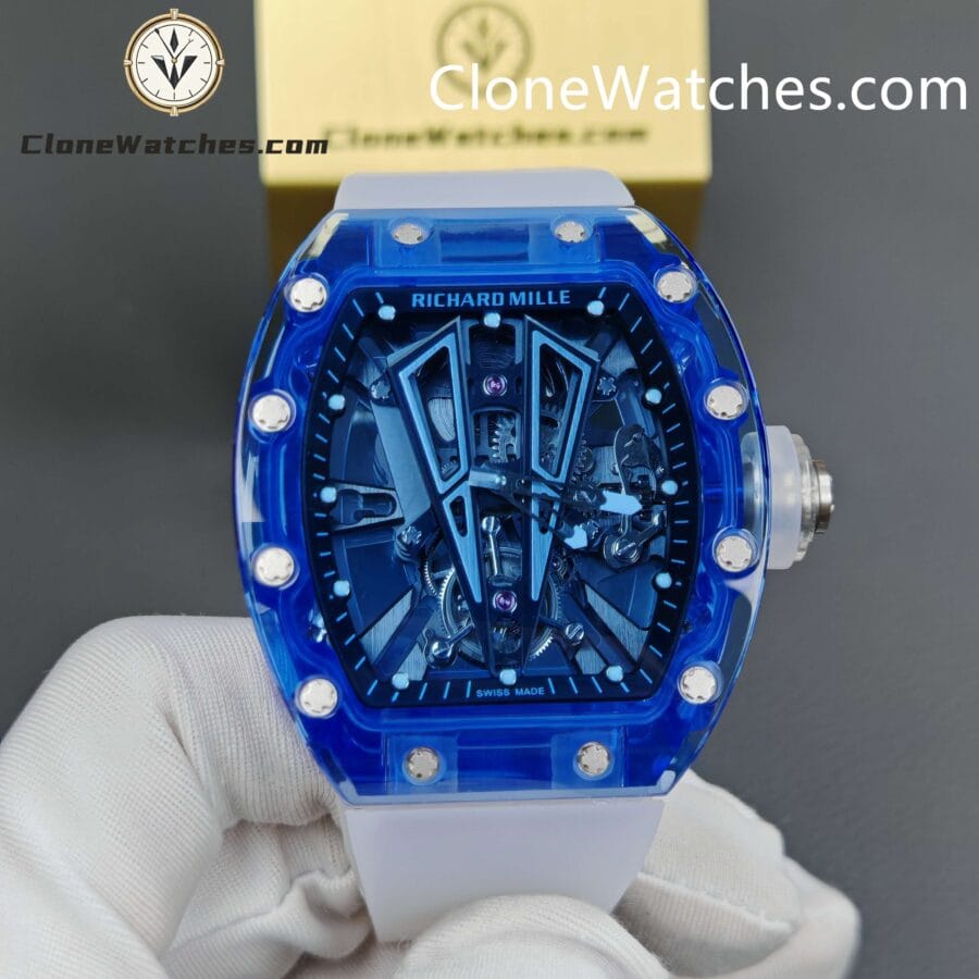 Super Clone Watches – Richard Mille 027 - 03 Blue Crystal Tourbillon