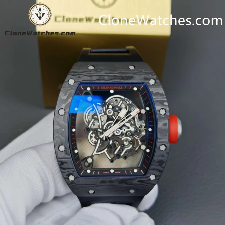 Richard Mille Super Clone Watches 1:1 RM 055 NTPT Tourbillon Black Strap - Image 5