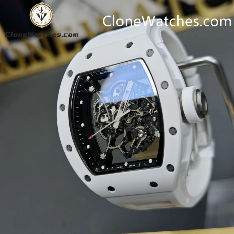 Richard Mille Super Clone Watches 1:1 RM 055 Ceramics Tourbillon White Strap - Image 3