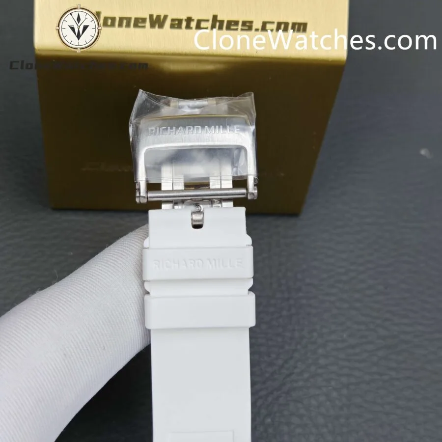 Richard Mille Super Clone Watches 1:1 RM 055 Ceramics Tourbillon White Strap - Image 13