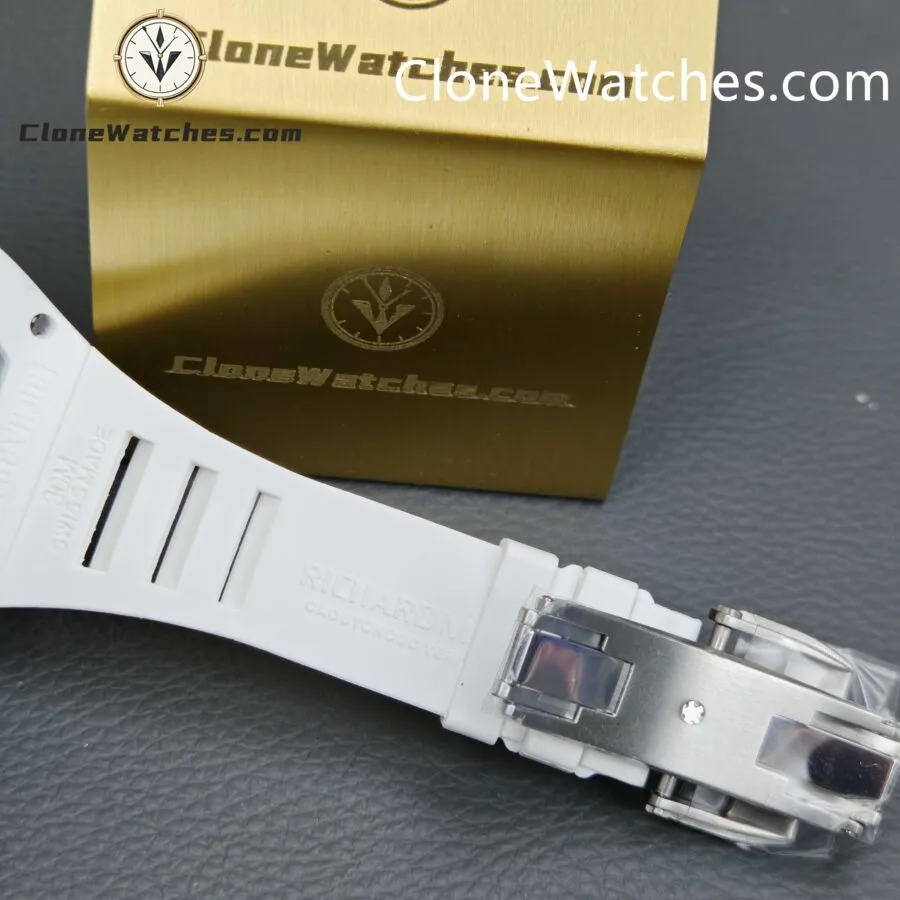 Richard Mille Super Clone Watches 1:1 RM 055 Ceramics Tourbillon White Strap - Image 12