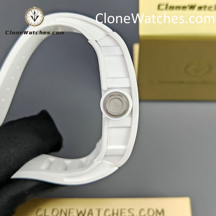 Richard Mille Super Clone Watches 1:1 RM 055 Ceramics Tourbillon White Strap - Image 7