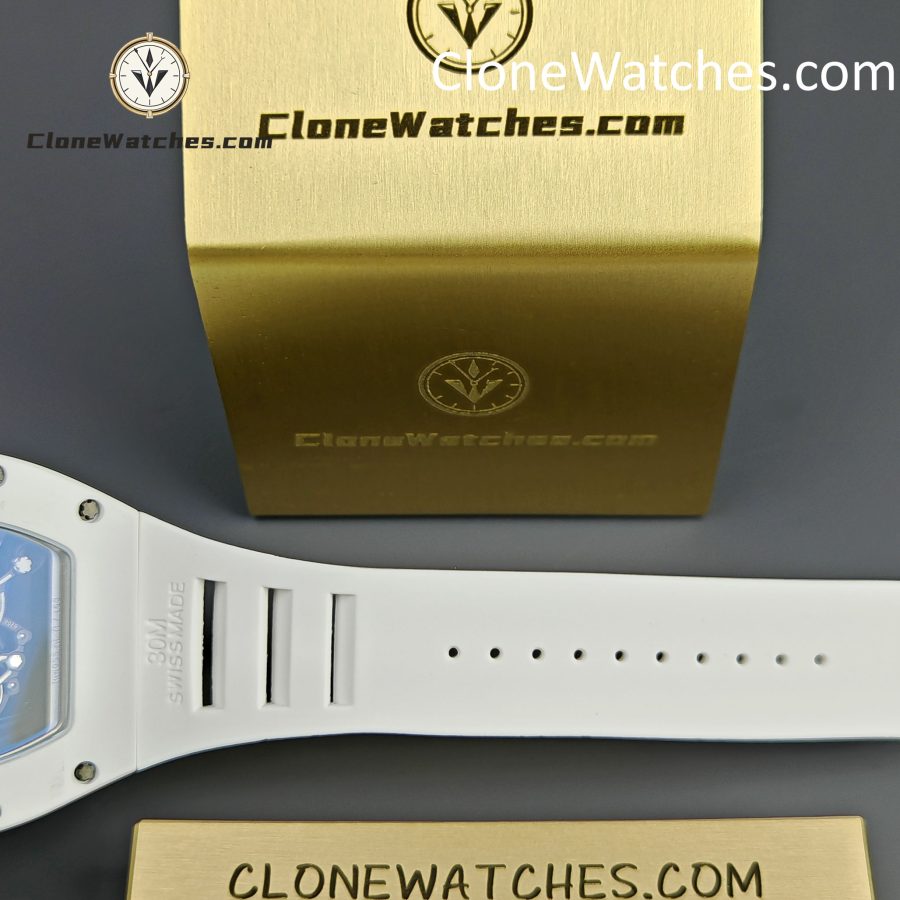 Richard Mille Super Clone Watches 1:1 RM 055 Ceramics Tourbillon White Strap - Image 11