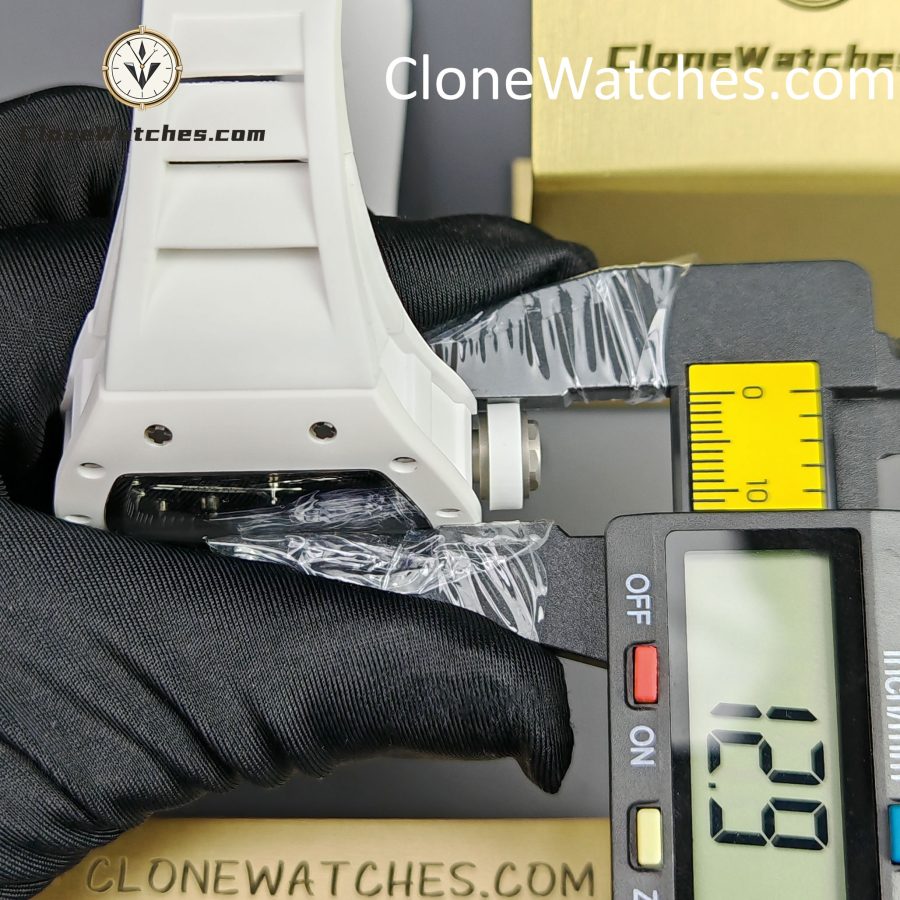 Richard Mille Super Clone Watches 1:1 RM 055 Ceramics Tourbillon White Strap - Image 13