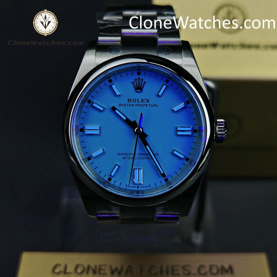 Rolex Super Clone Watches 1:1 Oyster Perpetual Turquoise Blue Dial 36mm M126000-0006 3230 Movement - Image 2