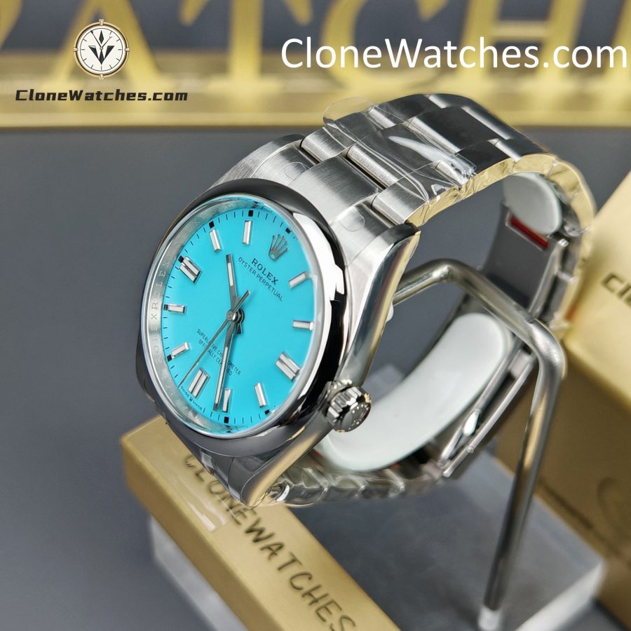 Rolex Super Clone Watches 1:1 Oyster Perpetual Turquoise Blue Dial 36mm M126000-0006 3230 Movement - Image 3