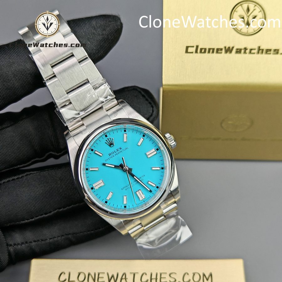 Rolex Super Clone Watches 1:1 Oyster Perpetual Turquoise Blue Dial 36mm M126000-0006 3230 Movement - Image 5