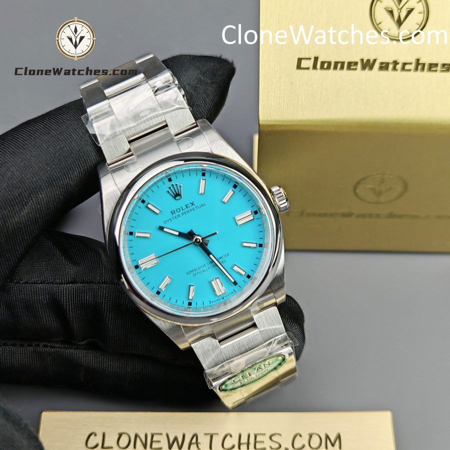 Rolex Super Clone Watches 1:1 Oyster Perpetual Turquoise Blue Dial 36mm M126000-0006 3230 Movement - Image 6