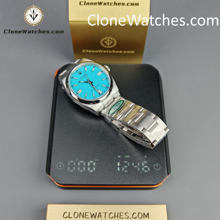Rolex Super Clone Watches 1:1 Oyster Perpetual Turquoise Blue Dial 36mm M126000-0006 3230 Movement - Image 17