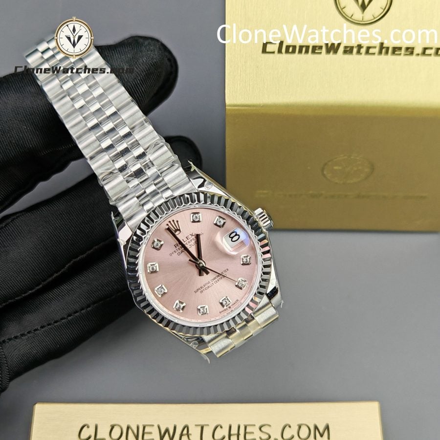 Rolex Super Clone Watches 1:1 DateJust Pink Dial M278274 - 0032 Jubilee 31MM 2236 Movement - Image 4