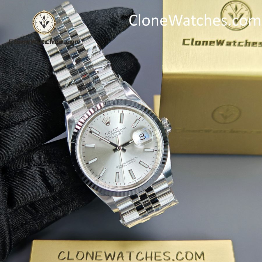 Rolex Super Clone Watches 1:1 DateJust m126234-0013 Silver Dial Jubilee 36MM 3235 Movement - Image 5
