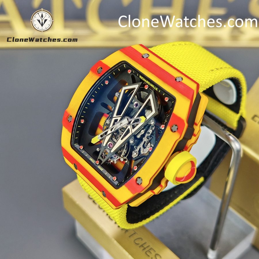 Richard Mille Super Clone Watches 1:1 RM 027 - 03 Tourbillon Rafael Nadal Yellow Strap - Image 2