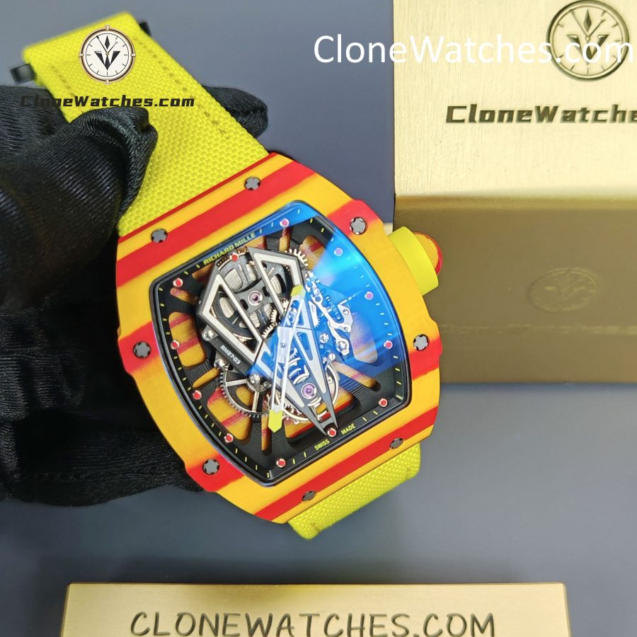 Richard Mille Super Clone Watches 1:1 RM 027 - 03 Tourbillon Rafael Nadal Yellow Strap - Image 4