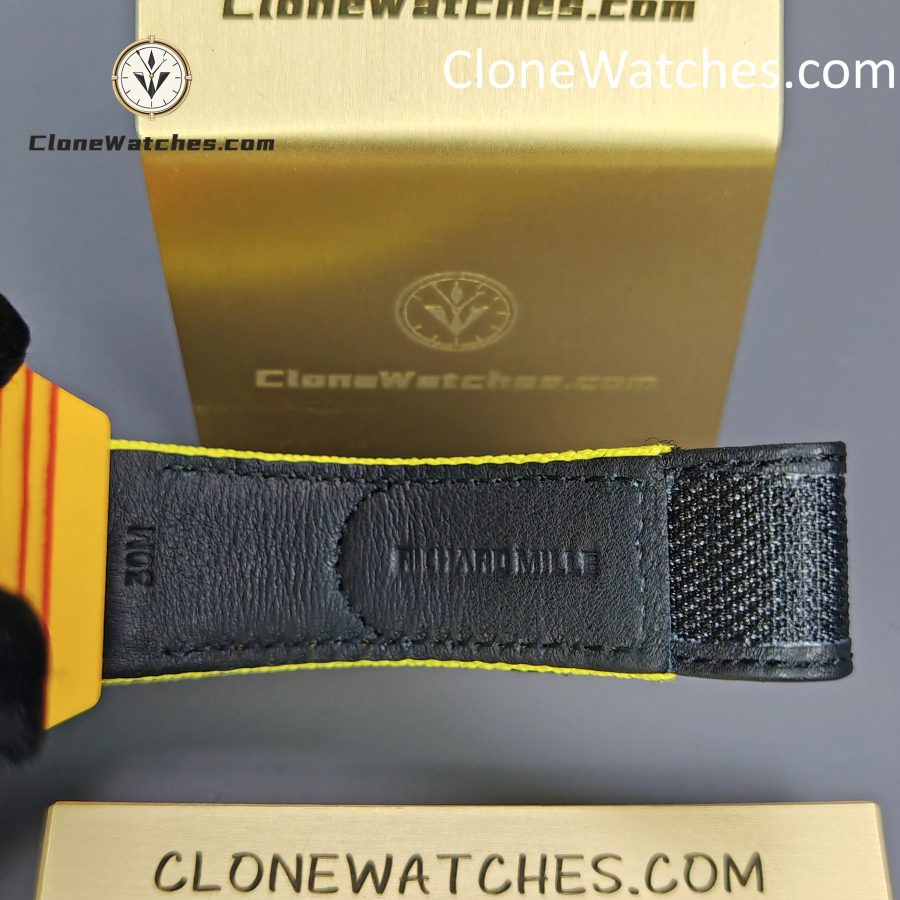 Richard Mille Super Clone Watches 1:1 RM 027 - 03 Tourbillon Rafael Nadal Yellow Strap - Image 8