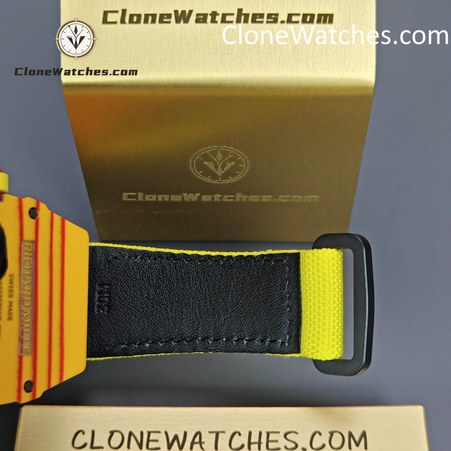 Richard Mille Super Clone Watches 1:1 RM 027 - 03 Tourbillon Rafael Nadal Yellow Strap - Image 9