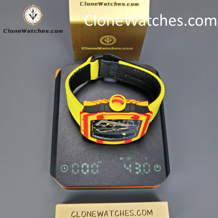 Richard Mille Super Clone Watches 1:1 RM 027 - 03 Tourbillon Rafael Nadal Yellow Strap - Image 12