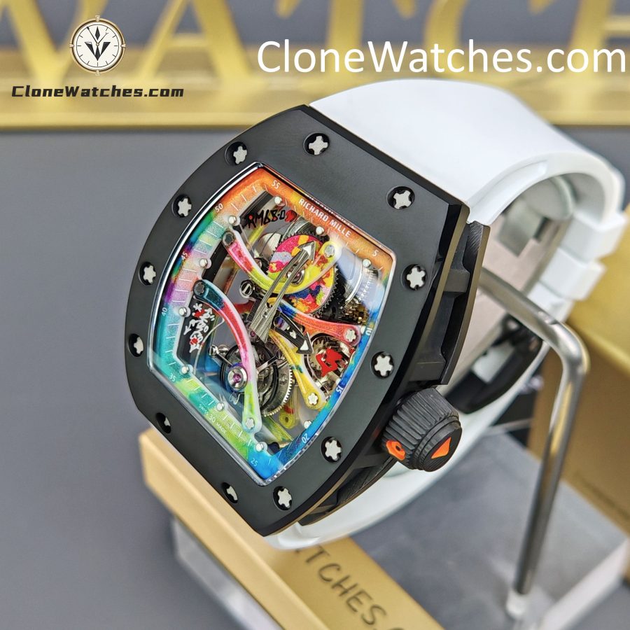 Richard Mille Super Clone Watches 1:1 RM 68 -01 Tourbillon Cyril Kongo White Strap - Image 3