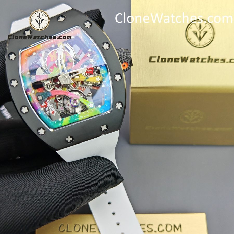 Richard Mille Super Clone Watches 1:1 RM 68 -01 Tourbillon Cyril Kongo White Strap - Image 4