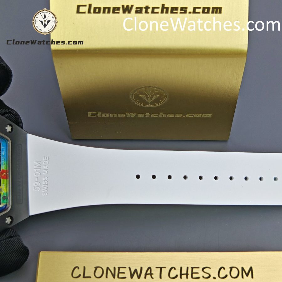 Richard Mille Super Clone Watches 1:1 RM 68 -01 Tourbillon Cyril Kongo White Strap - Image 10