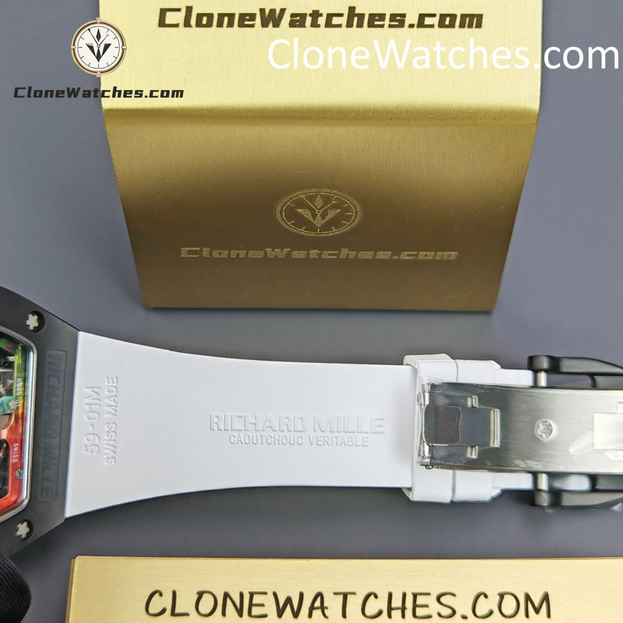 Richard Mille Super Clone Watches 1:1 RM 68 -01 Tourbillon Cyril Kongo White Strap - Image 11