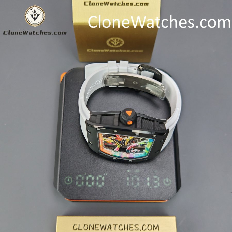 Richard Mille Super Clone Watches 1:1 RM 68 -01 Tourbillon Cyril Kongo White Strap - Image 14