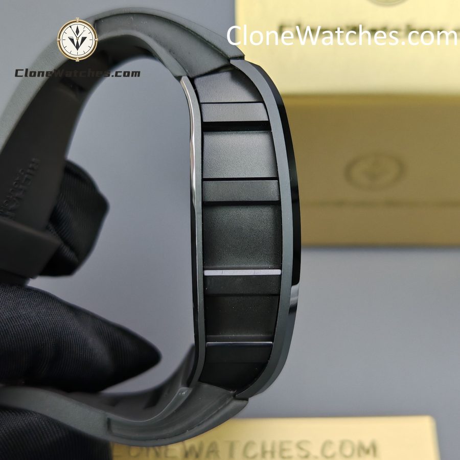 Richard Mille Super Clone Watches 1:1 RM 052 Tourbillon Skull Rose Gold Black Strap - Image 8