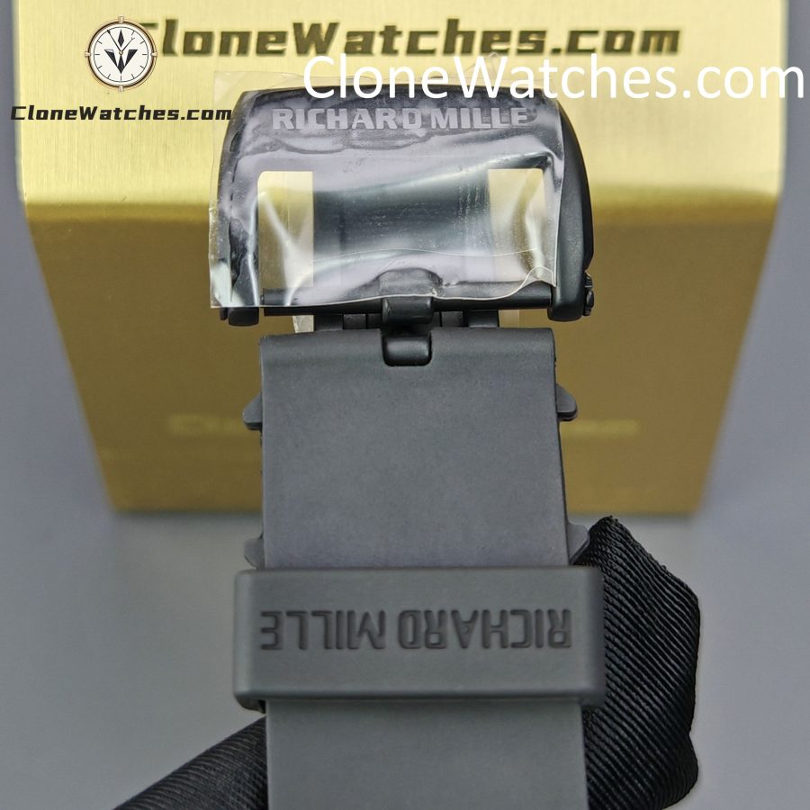 Richard Mille Super Clone Watches 1:1 RM 052 Tourbillon Skull Rose Gold Black Strap - Image 9