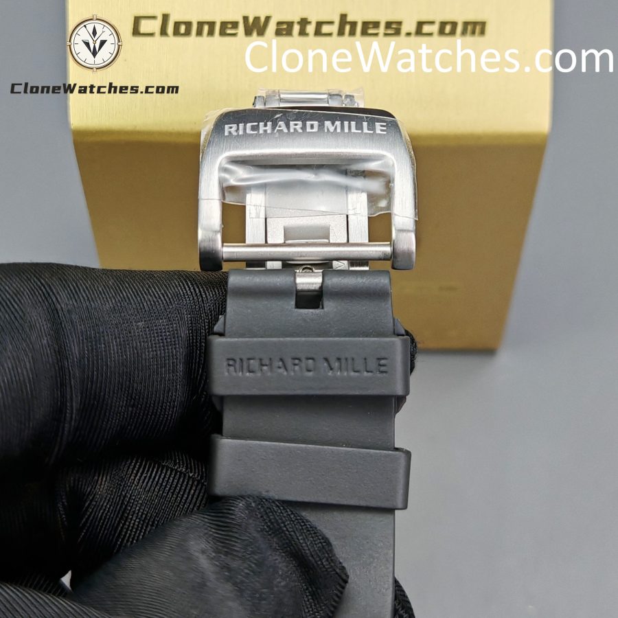 Richard Mille Super Clone Watches 1:1 RM 035 Full Transparent Tourbillon Black Strap - Image 9