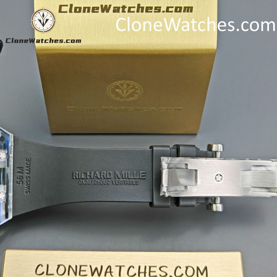 Richard Mille Super Clone Watches 1:1 RM 035 Full Transparent Tourbillon Black Strap - Image 10