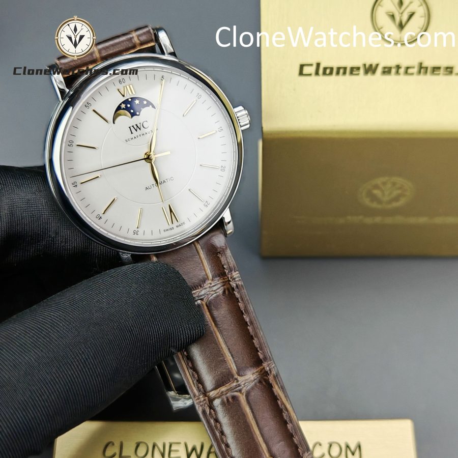IWC Super Clone Watches 1:1 IW459401 Portofino Automatic Moon Phase 40mm White Dial - Image 3