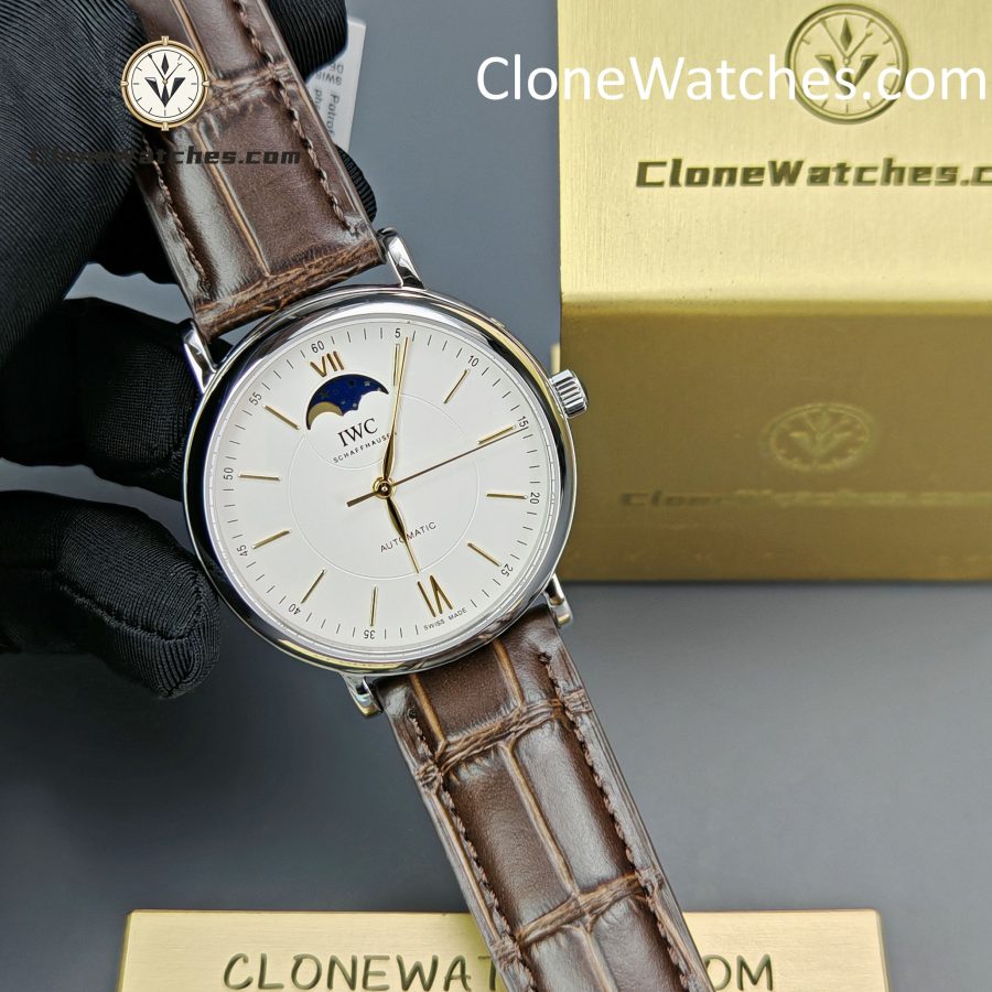 IWC Super Clone Watches 1:1 IW459401 Portofino Automatic Moon Phase 40mm White Dial - Image 5