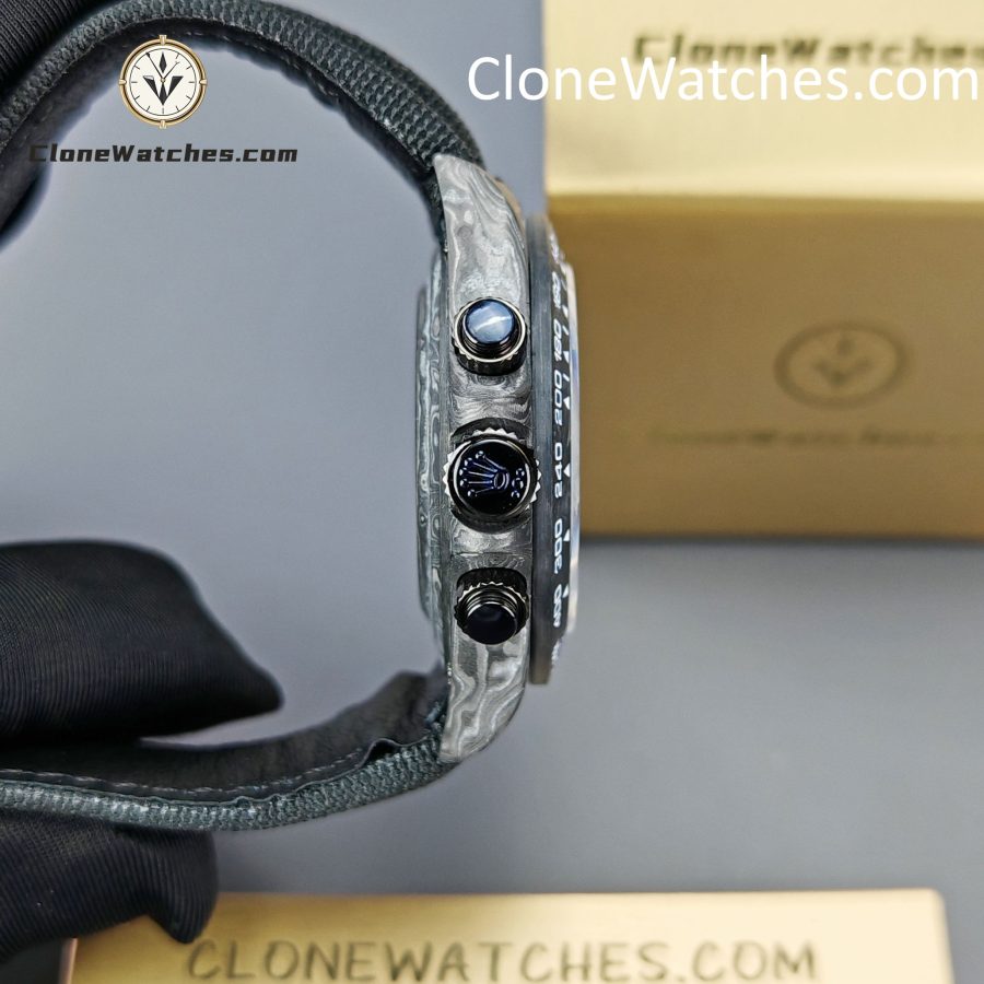 Rolex Super Clone Watches 1:1 Skeleton Daytona Carbon NTPT DIW 4130 Movement - Image 7