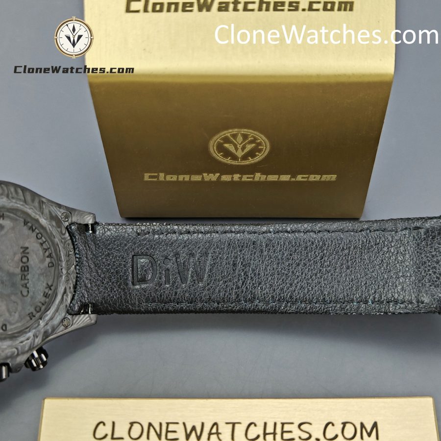 Rolex Super Clone Watches 1:1 Skeleton Daytona Carbon NTPT DIW 4130 Movement - Image 10