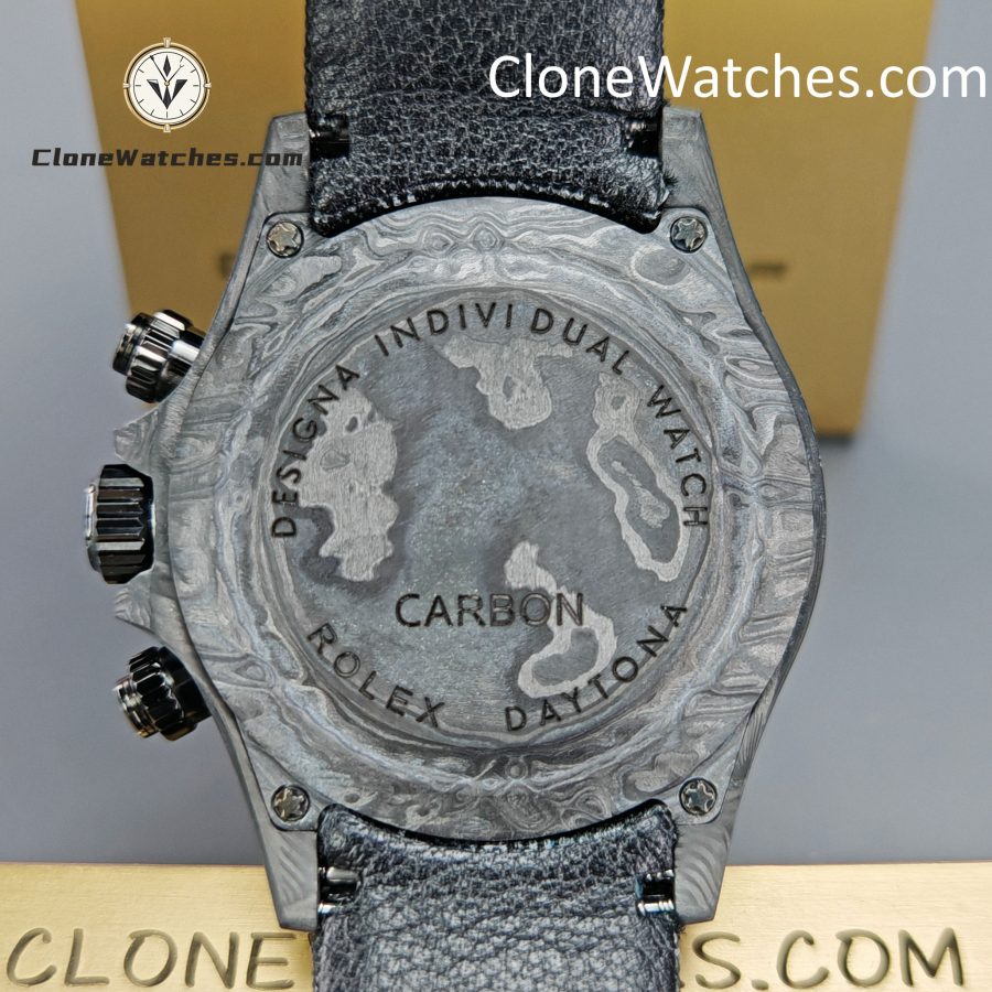 Rolex Super Clone Watches 1:1 Skeleton Daytona Carbon NTPT DIW 4130 Movement - Image 12