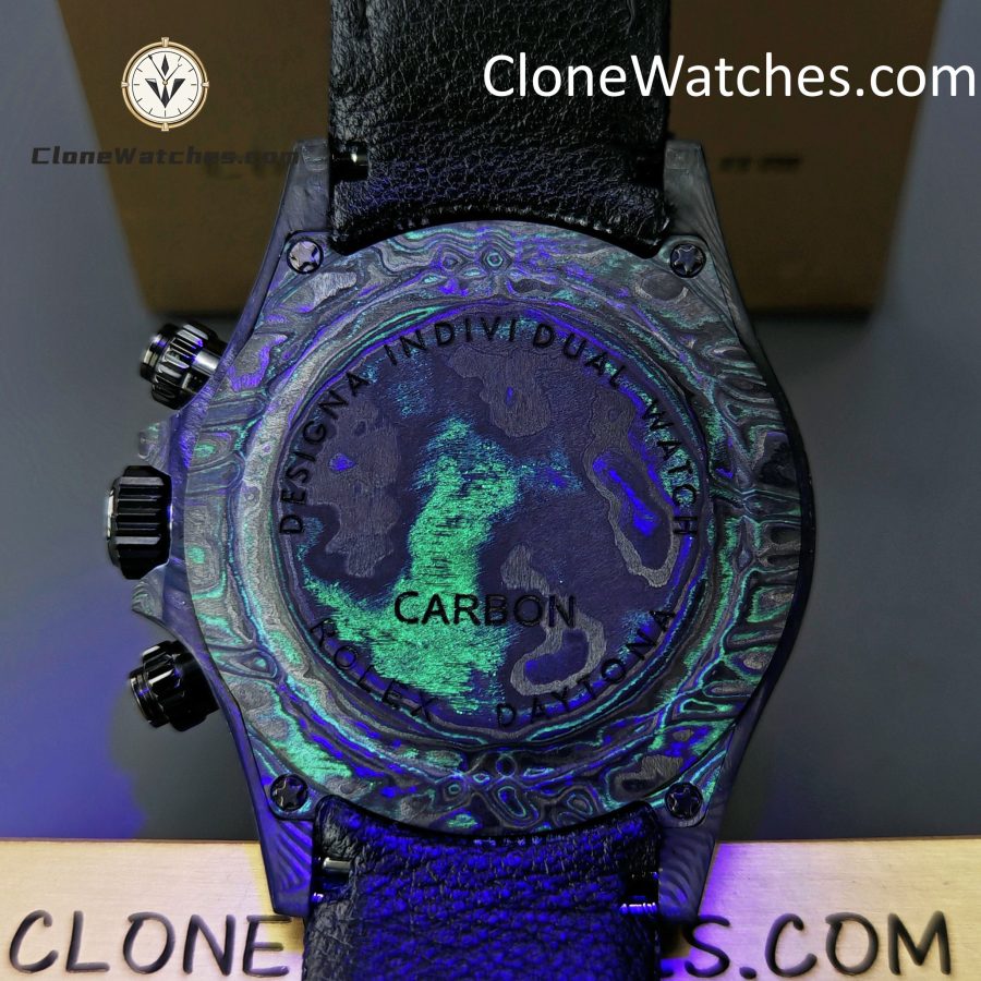 Rolex Super Clone Watches 1:1 Skeleton Daytona Carbon NTPT DIW 4130 Movement - Image 13