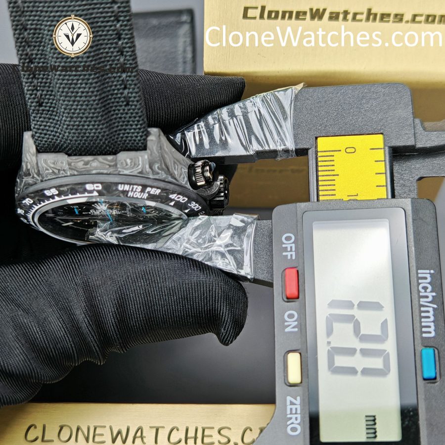 Rolex Super Clone Watches 1:1 Skeleton Daytona Carbon NTPT DIW 4130 Movement - Image 14
