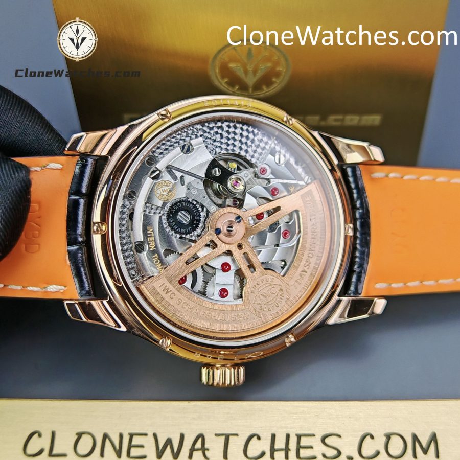IWC Super Clone Watches 1:1 Portugieser Rose Gold Blue Dial Perpetual Calendar 42MM IW344205 - Image 13