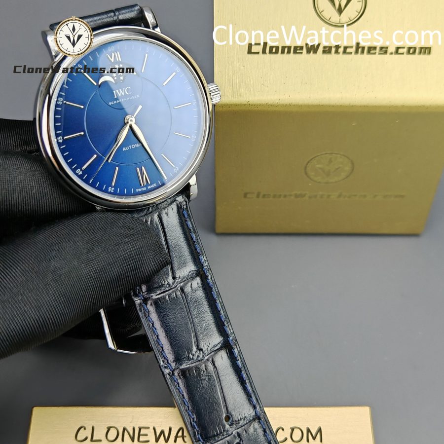 IWC Super Clone Watches 1:1 IW459402 Portofino Automatic Moon Phase 40mm Blue Dial - Image 3