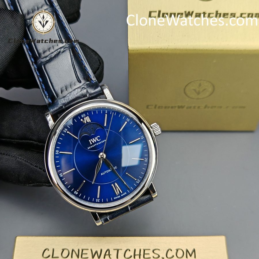 IWC Super Clone Watches 1:1 IW459402 Portofino Automatic Moon Phase 40mm Blue Dial - Image 4