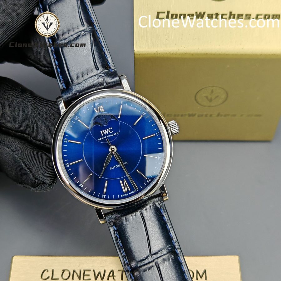 IWC Super Clone Watches 1:1 IW459402 Portofino Automatic Moon Phase 40mm Blue Dial - Image 5