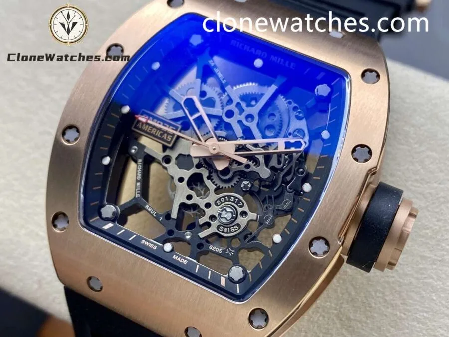 Richard Mille Super Clone Watches 1:1 RM 035 Americas Rose Gold Black Strap - Image 3