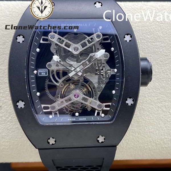 Super Clone Watches – Richard Mille 027 Black Tourbillon 