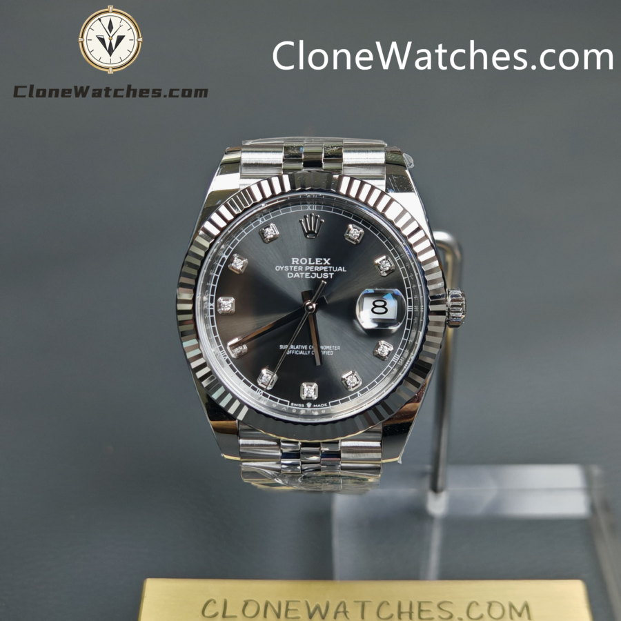 Super Clone Watches – Rolex DateJust Grey Diamond M126334 – 0006