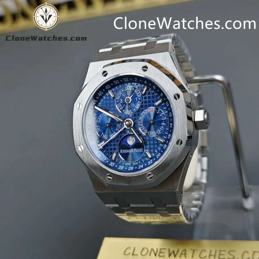 Audemars Piguet Super Clone Watches 1:1 Royal Oak Perpetual Calendar Blue Dial 26574ST 41MM - Image 3