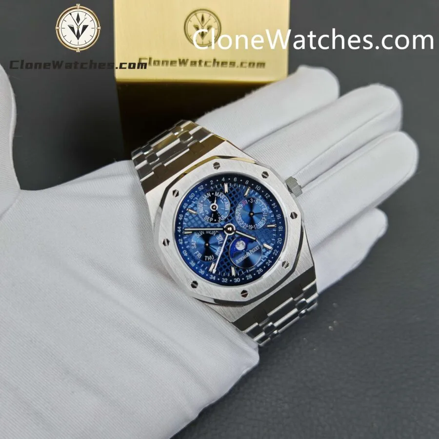 Audemars Piguet Super Clone Watches 1:1 Royal Oak Perpetual Calendar Blue Dial 26574ST 41MM - Image 5