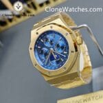 Audemars Piguet Super Clone Watches 1:1 Royal Oak Perpetual Calendar 18K Gold Plated Blue Dial 26574BA 41MM - Image 3
