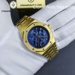 Audemars Piguet Super Clone Watches 1:1 Royal Oak Perpetual Calendar 18K Gold Plated Blue Dial 26574BA 41MM - Image 5