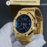 Audemars Piguet Super Clone Watches 1:1 Royal Oak Perpetual Calendar 18K Gold Plated Blue Dial 26574BA 41MM - Image 6