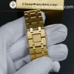 Audemars Piguet Super Clone Watches 1:1 Royal Oak Perpetual Calendar 18K Gold Plated Blue Dial 26574BA 41MM - Image 12