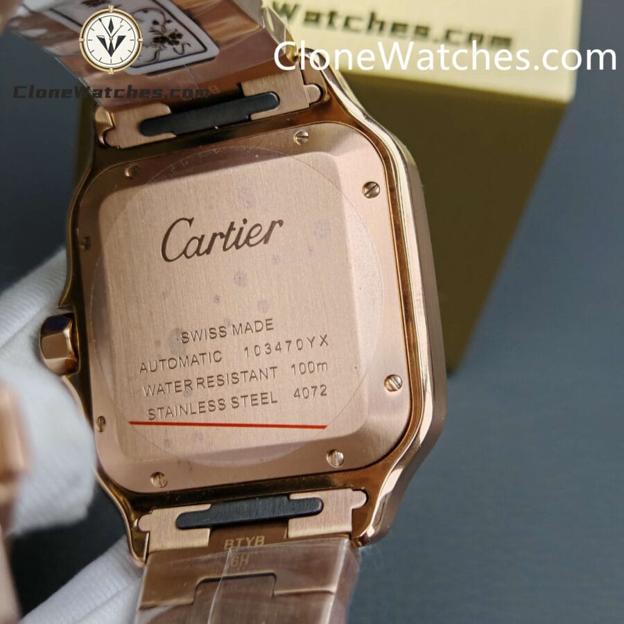 Cartier Super Clone Watches 1:1 Santos Rose Gold White Dial 39.8MM WGSA0007 - Image 8